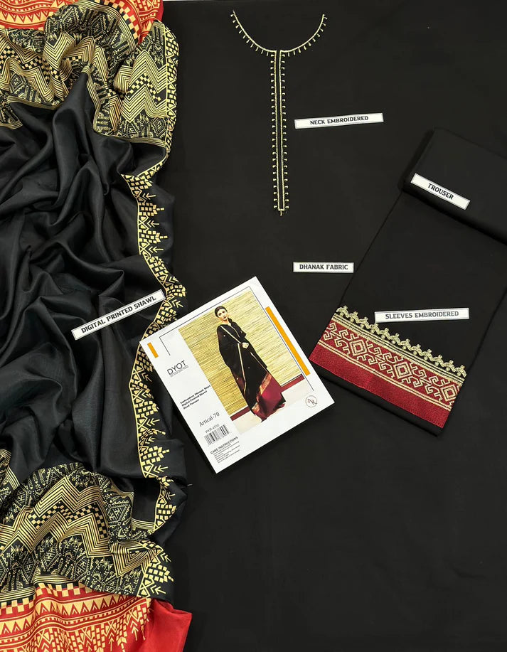 WINTER COLLECTION DHANAK EMBROIDERY 3PC