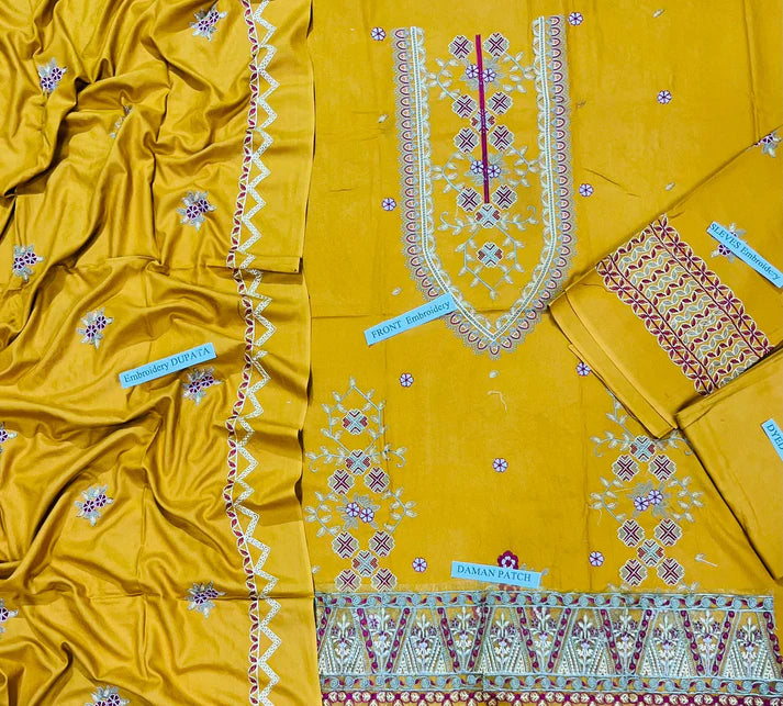 Dhanak Embroidery 3pc