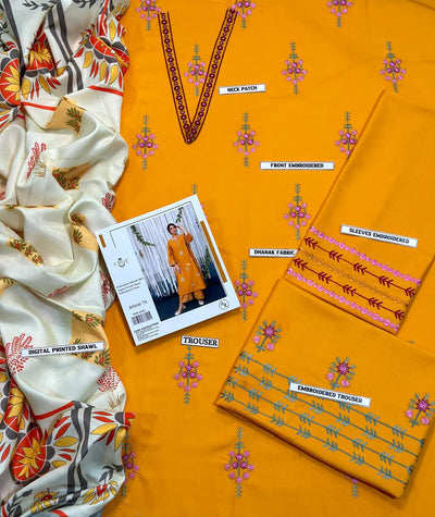 WINTER COLLECTION DHANAK EMBROIDERY 3PC
