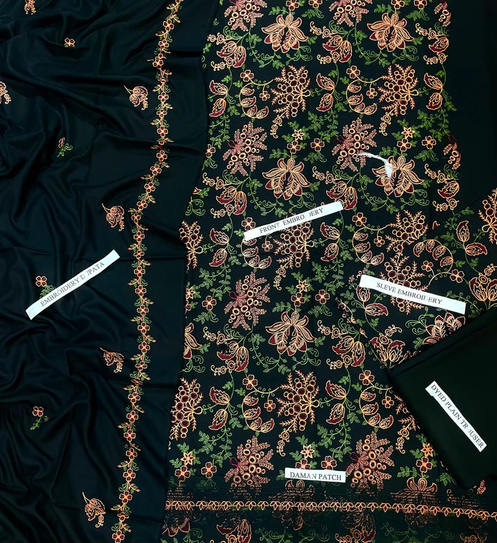 Dhanak Embroidery 3pc