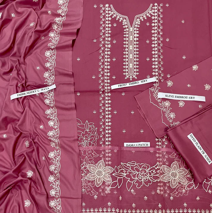 Dhanak Embroidery 3pc