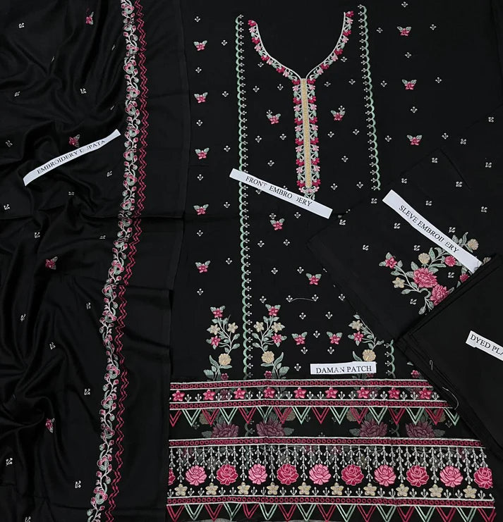 Dhanak Embroidery 3pc