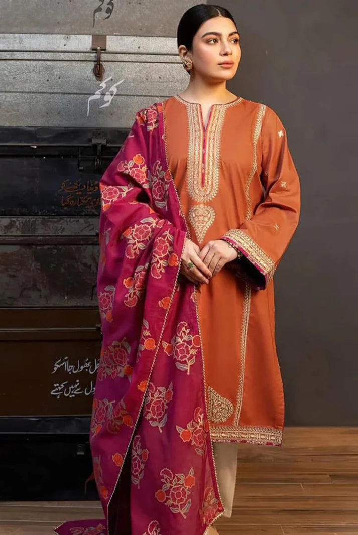WINTER COLLECTION DHANAK EMBROIDERY 3PC
