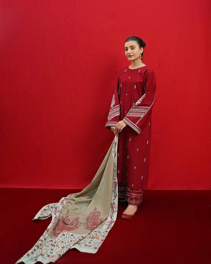 WINTER COLLECTION DHANAK EMBROIDERY 3PC
