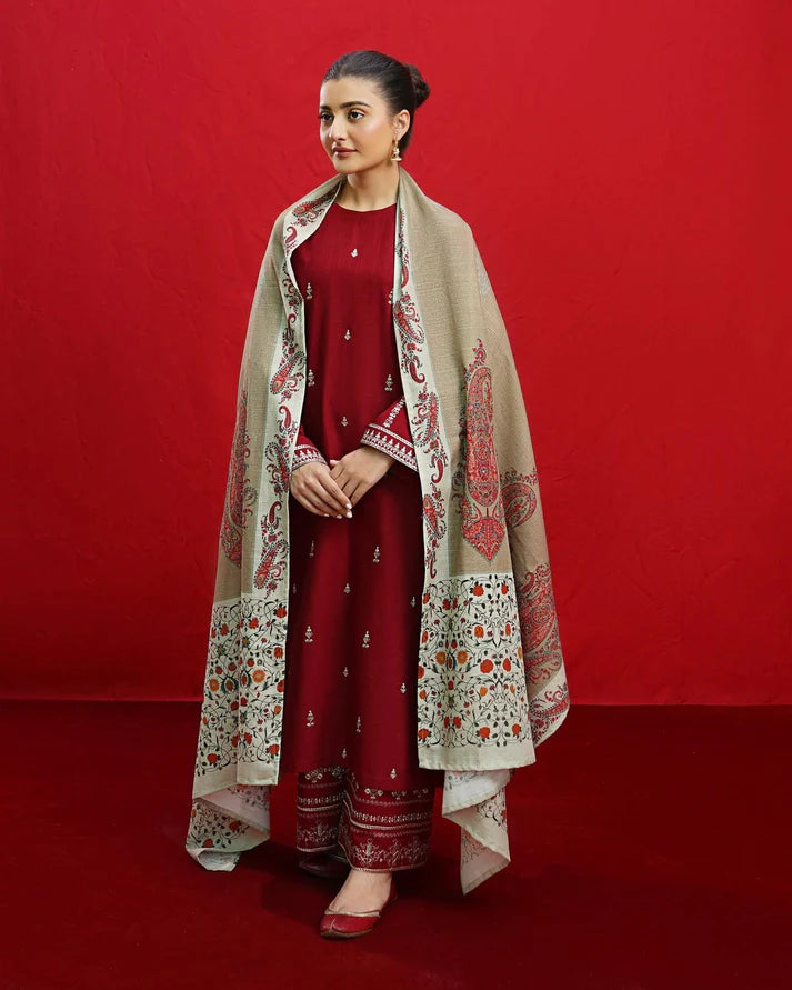 WINTER COLLECTION DHANAK EMBROIDERY 3PC