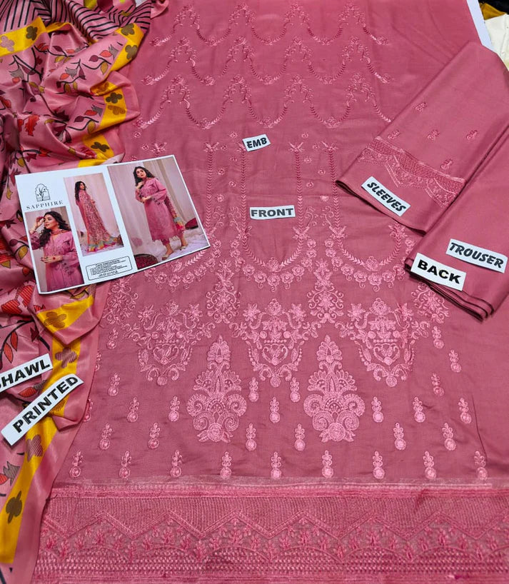 WINTER COLLECTION DHANAK EMBROIDERY 3PC