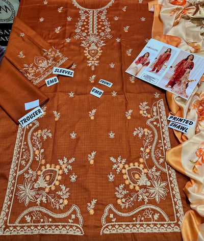 WINTER COLLECTION DHANAK EMBROIDERY 3PC