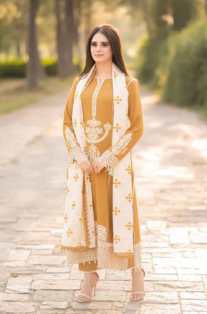 WINTER COLLECTION DHANAK EMBROIDERY 3PC