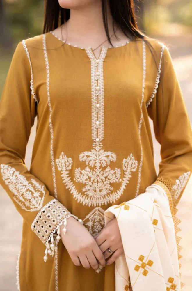 WINTER COLLECTION DHANAK EMBROIDERY 3PC