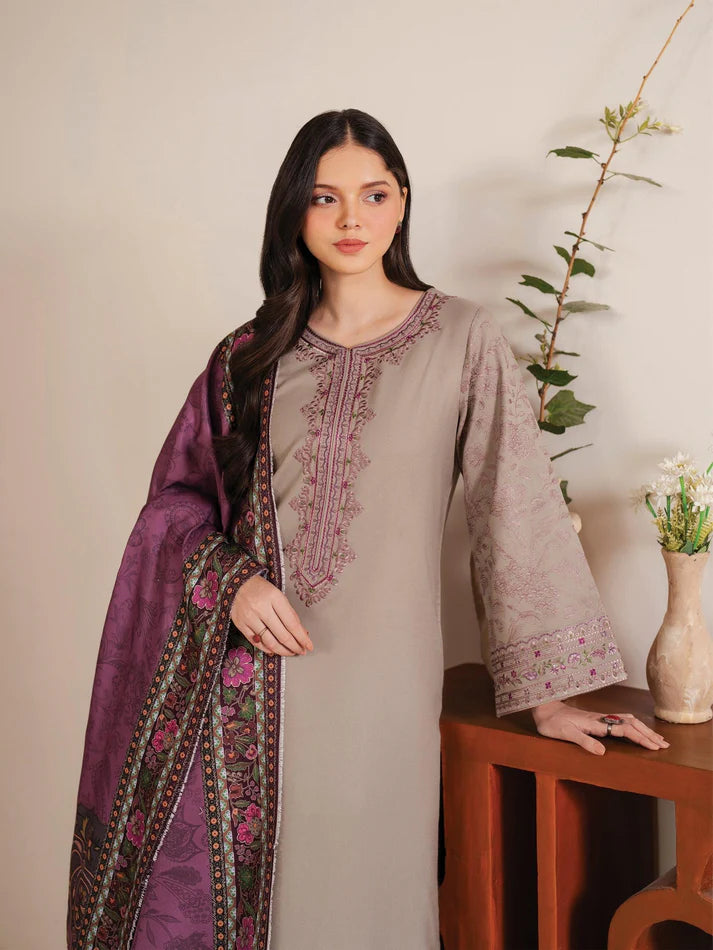 WINTER COLLECTION DHANAK EMBROIDERY 3PC