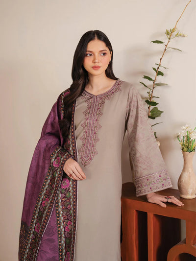 WINTER COLLECTION DHANAK EMBROIDERY 3PC
