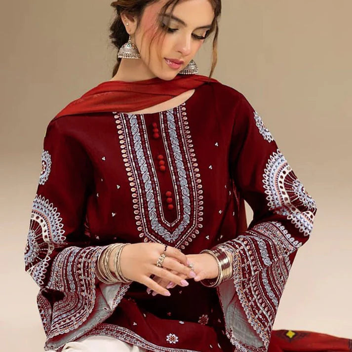 WINTER COLLECTION DHANAK EMBROIDERY 3PC