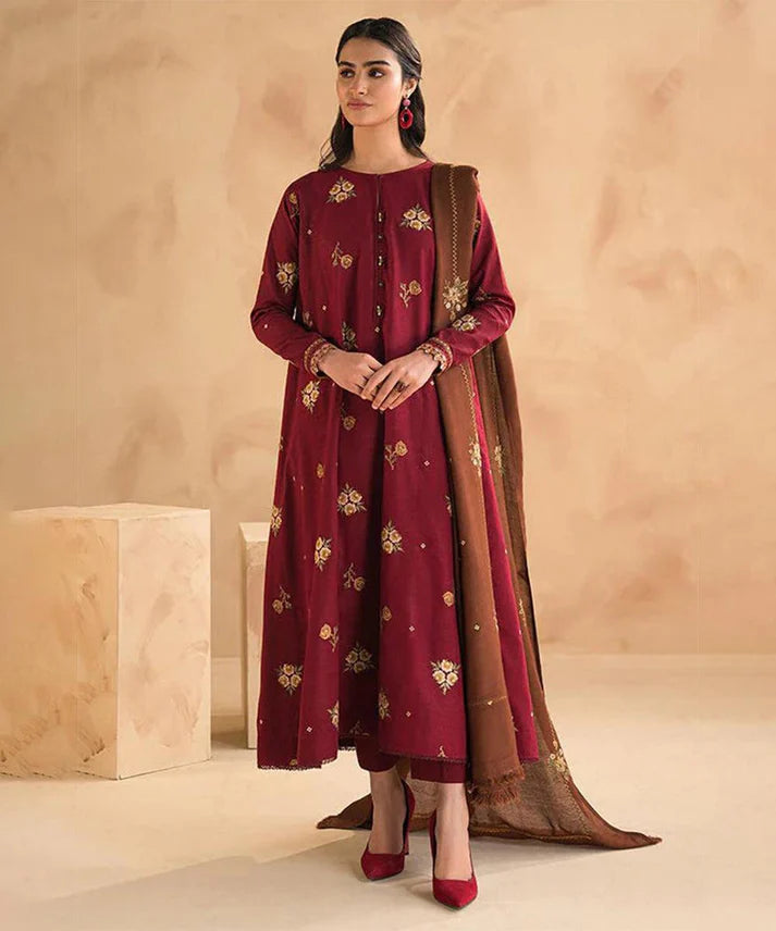 WINTER COLLECTION DHANAK EMBROIDERY 3PC