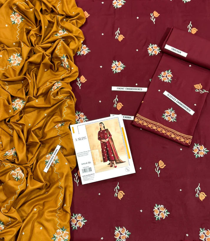WINTER COLLECTION DHANAK EMBROIDERY 3PC