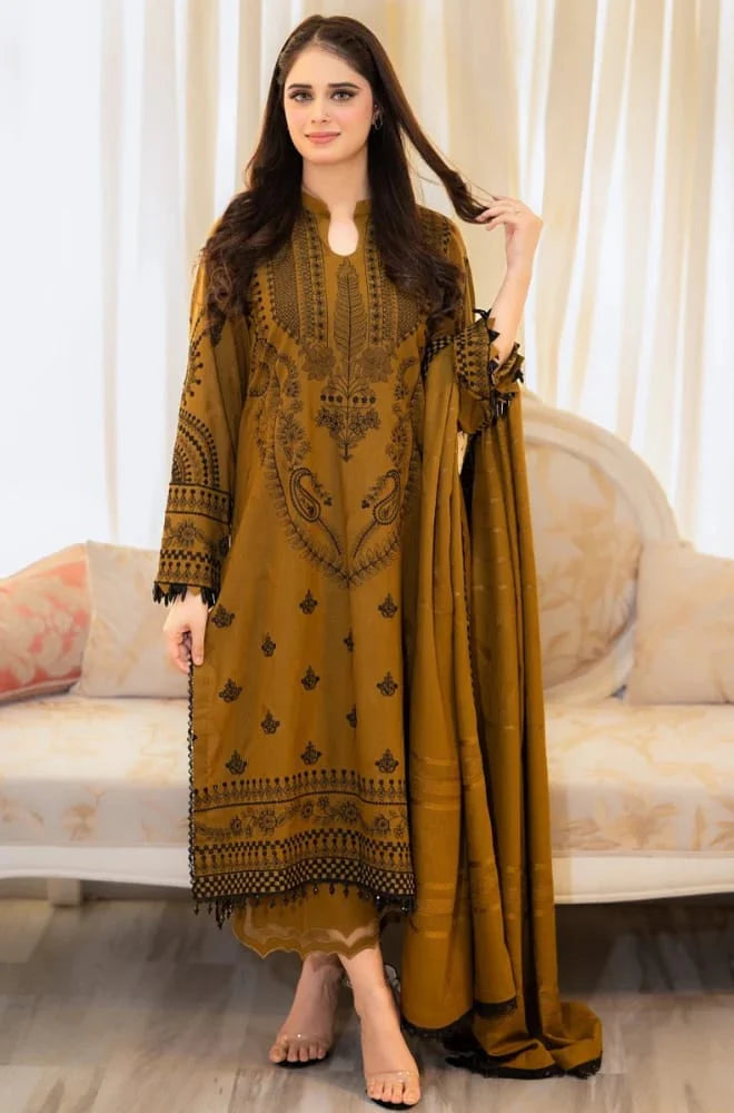 WINTER COLLECTION DHANAK EMBROIDERY 3PC