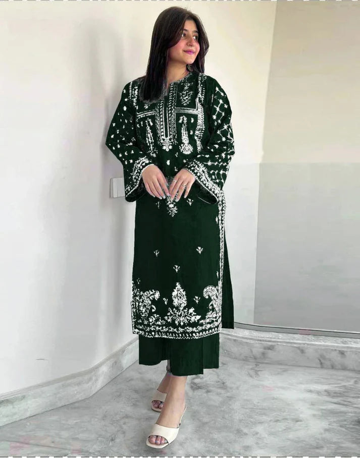 WINTER COLLECTION DHANAK EMBROIDERY 2PC