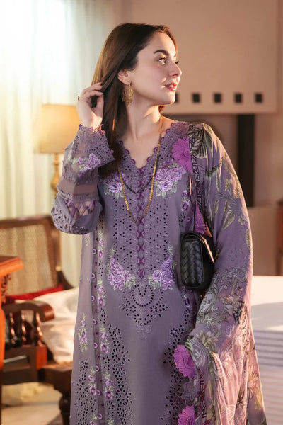 3PC EMBROIDERED DHANAK SUIT  - BG626