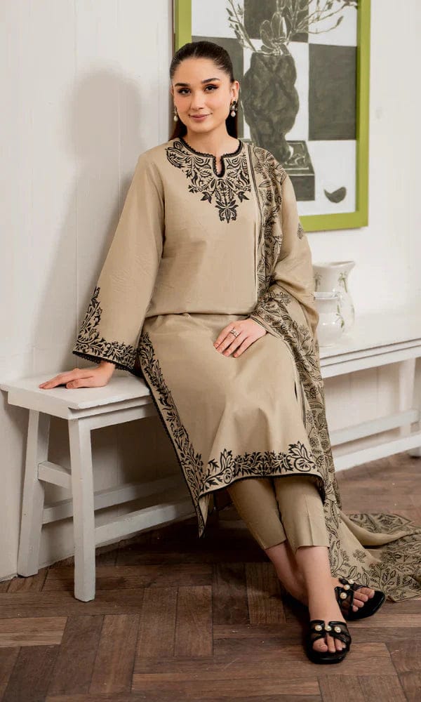 WINTER COLLECTION DHANAK EMBROIDERY 3PC