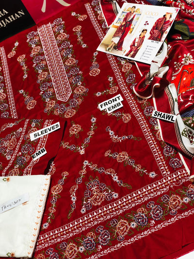 WINTER COLLECTION DHANAK EMBROIDERY 3PC