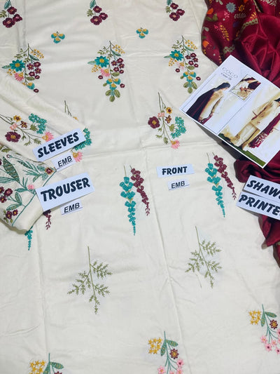 WINTER COLLECTION DHANAK EMBROIDERY 3PC