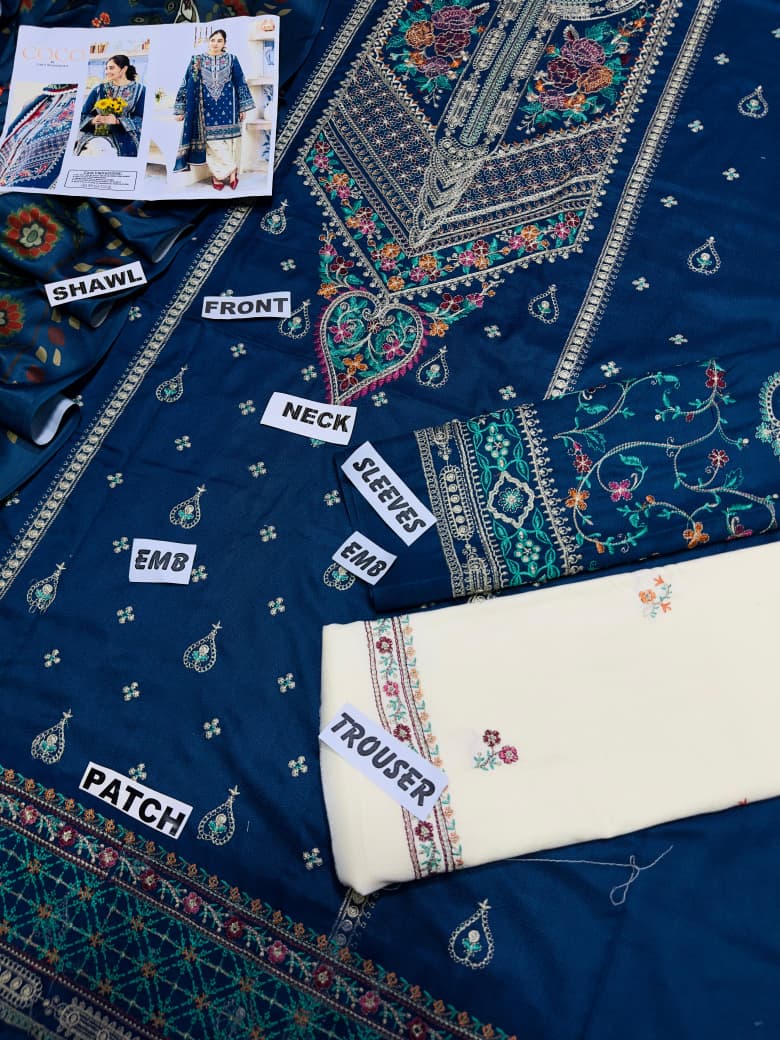 WINTER COLLECTION DHANAK EMBROIDERY 3PC