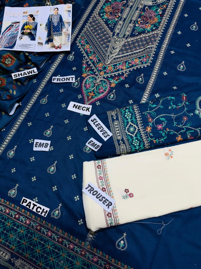 WINTER COLLECTION DHANAK EMBROIDERY 3PC