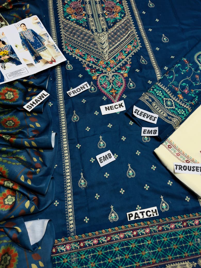 WINTER COLLECTION DHANAK EMBROIDERY 3PC
