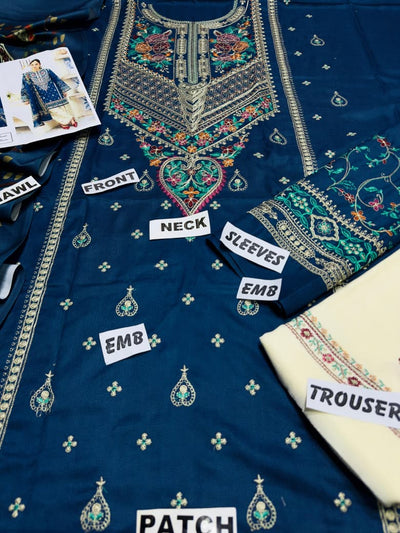 WINTER COLLECTION DHANAK EMBROIDERY 3PC