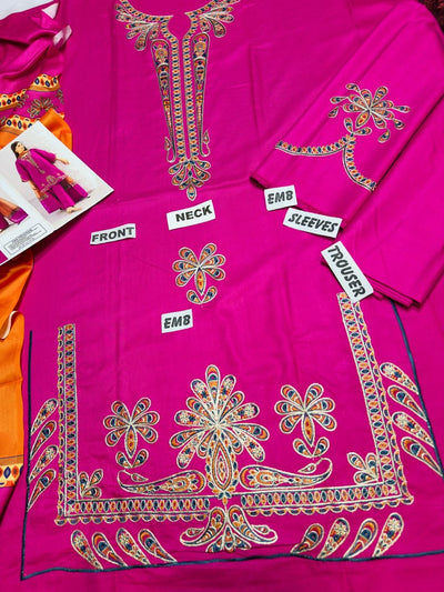 WINTER COLLECTION DHANAK EMBROIDERY 3PC