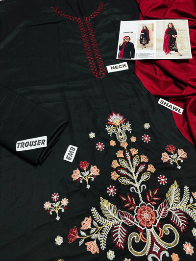 WINTER COLLECTION DHANAK EMBROIDERY 3PC