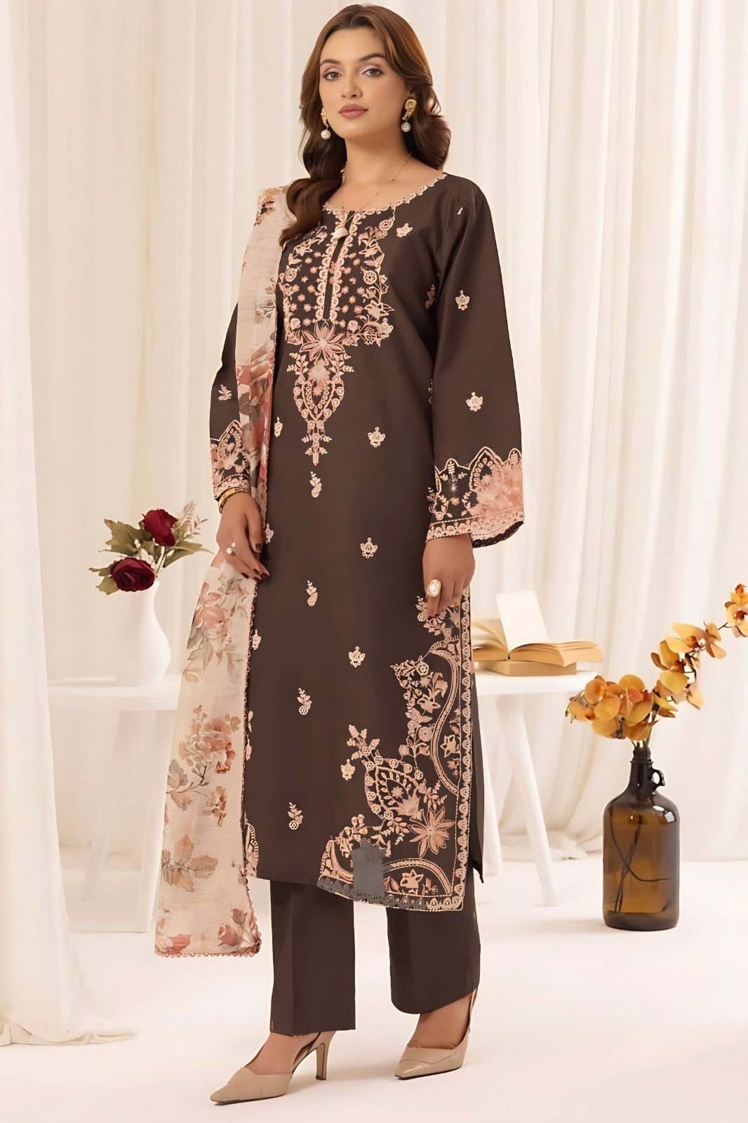 WINTER COLLECTION DHANAK EMBROIDERY 3PC