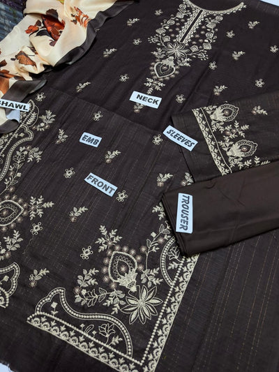 WINTER COLLECTION DHANAK EMBROIDERY 3PC
