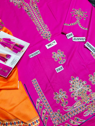 WINTER COLLECTION DHANAK EMBROIDERY 3PC