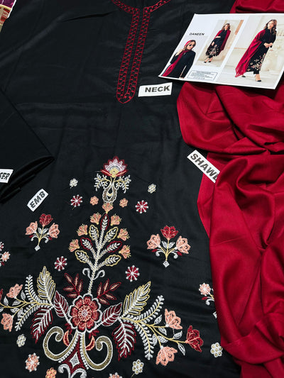 WINTER COLLECTION DHANAK EMBROIDERY 3PC