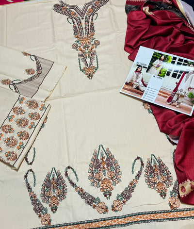 WINTER COLLECTION DHANAK EMBROIDERY 3PC