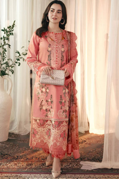 3PC EMBROIDERED DHANAK SUIT - BG632