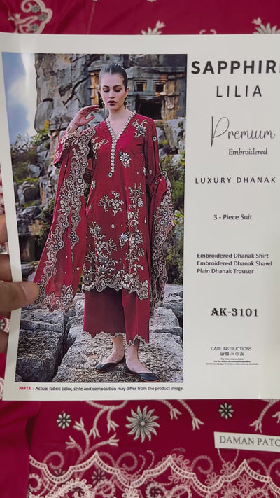 Dhanak Embroidery 3pc