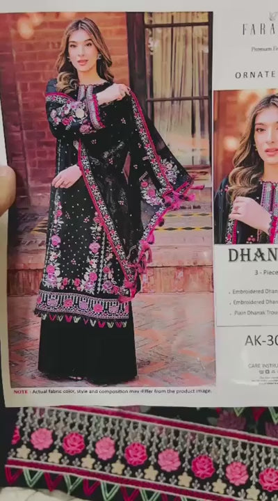 Dhanak Embroidery 3pc